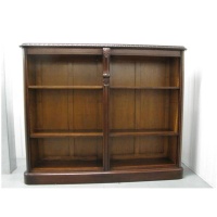 Antique Mahogany Open Book Case with Adjustable Shelves