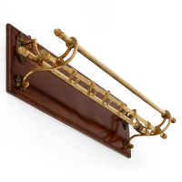 Chunky Bass Coat Rack with Beautifully Cast Mounting Plates and Acorn Finials