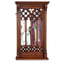 Fabulous Polished Oak Gothic Revival Puginesque Sectioned Mirror