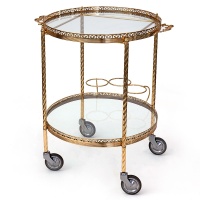 Ornate French Brass Bar Cart (c.1930)