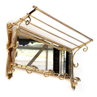Superb French mirrored portmanteau with deep bevelled original plate (c.1890)