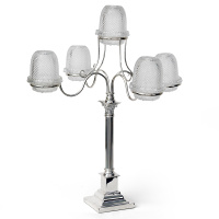 Five Branch Silver Plated Clarke's Cricklite Candelabra (c.1890)