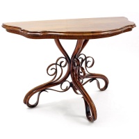 Antique Mahogany Topped Bentwood Console Table by Thonet