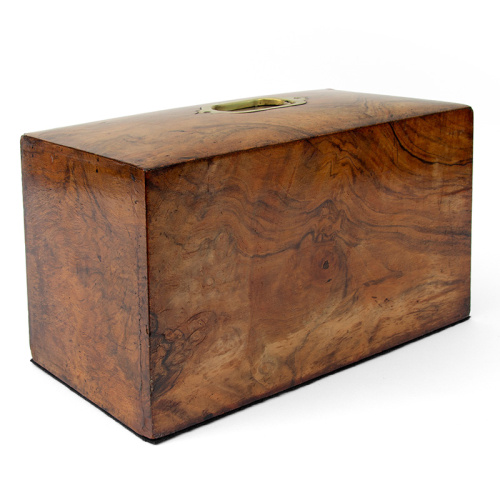 Rare Burr Walnut Locking Gentleman’s Cigar and Tobacco Box (c.1893)
