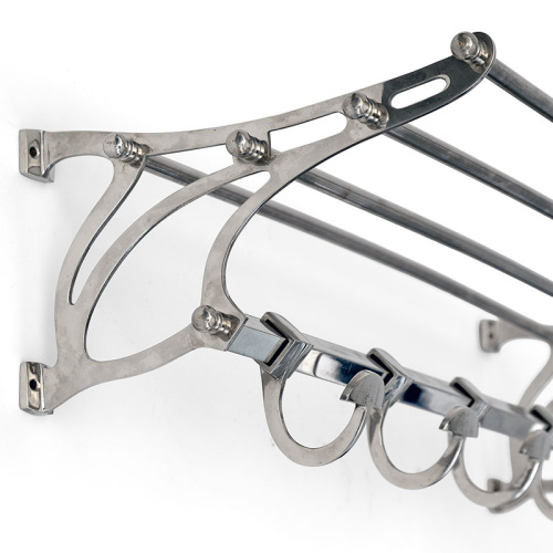 Deco Style French Nickel Plated Coat and Hat Rack (c.1930)