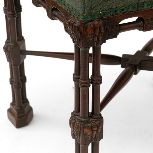 In the Manner of Thomas Chippendale Mahogany Cluster Column Stool