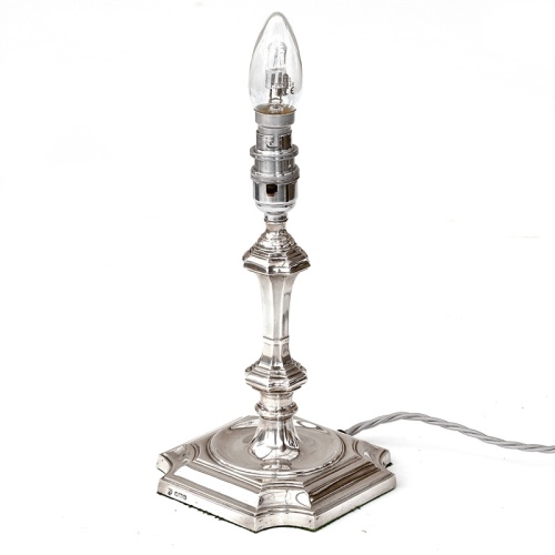 Exquisite Antique Silver Table Lamp Stamped Sheffield