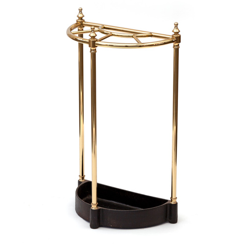 Brass and Cast Iron Demi Lune Stick Stand