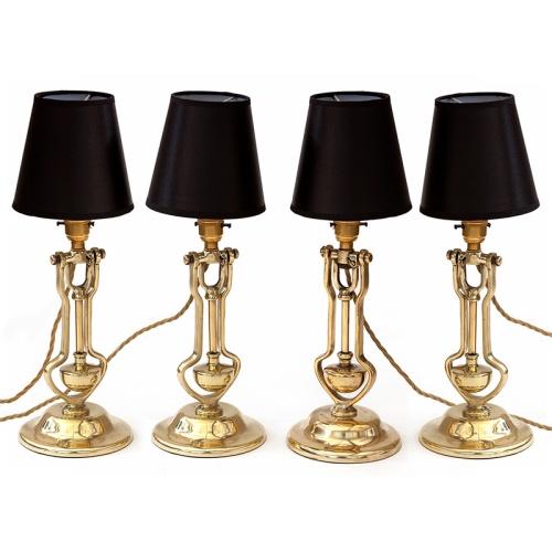 Set of Four Brass Gimbal Lights by William McGeoch & Co