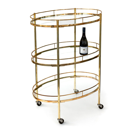 Large French Three Tier Galleried Brass Display Stand