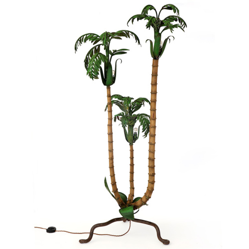 Pair of Fabulous Painted Palm Court Floor Standing Lamp