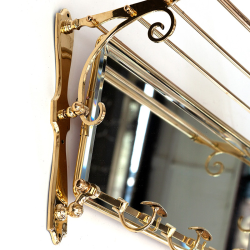 Superb French mirrored portmanteau with deep bevelled original plate (c.1890)