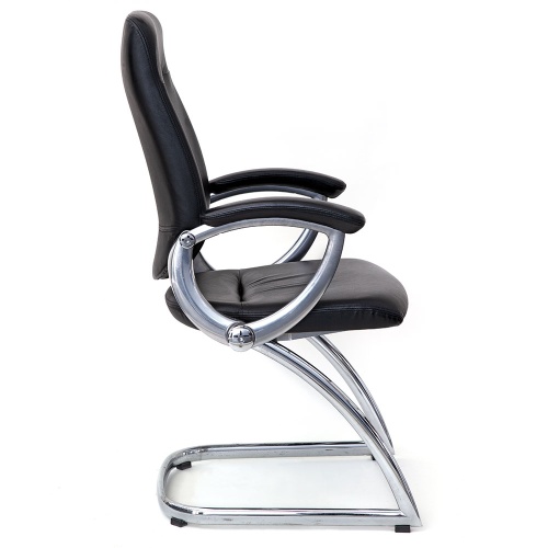 Polished Cast Alloy and Leather Desk Chair